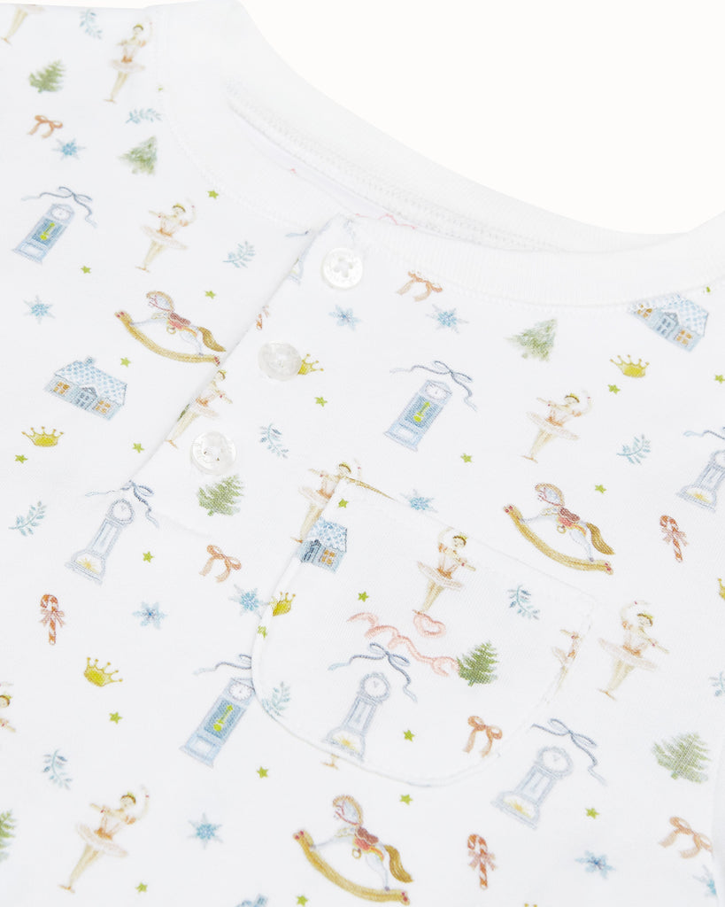 Sugar Plum Fairies Henley Pajama in White