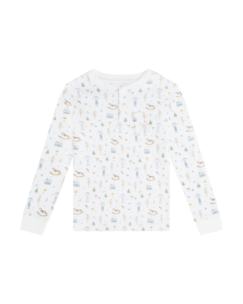 Sugar Plum Fairies Henley Pajama in White