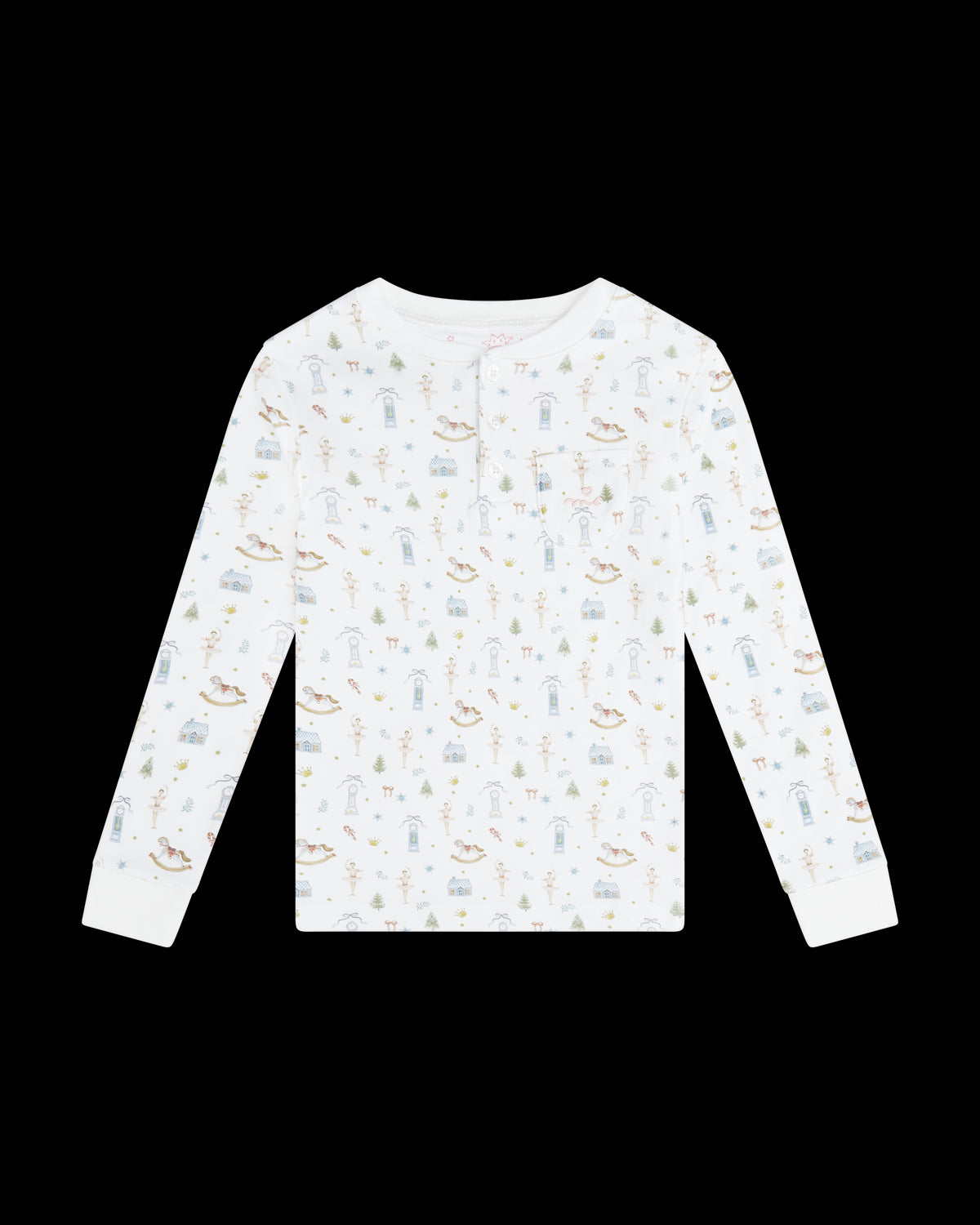 Sugar Plum Fairies Henley Pajama in White