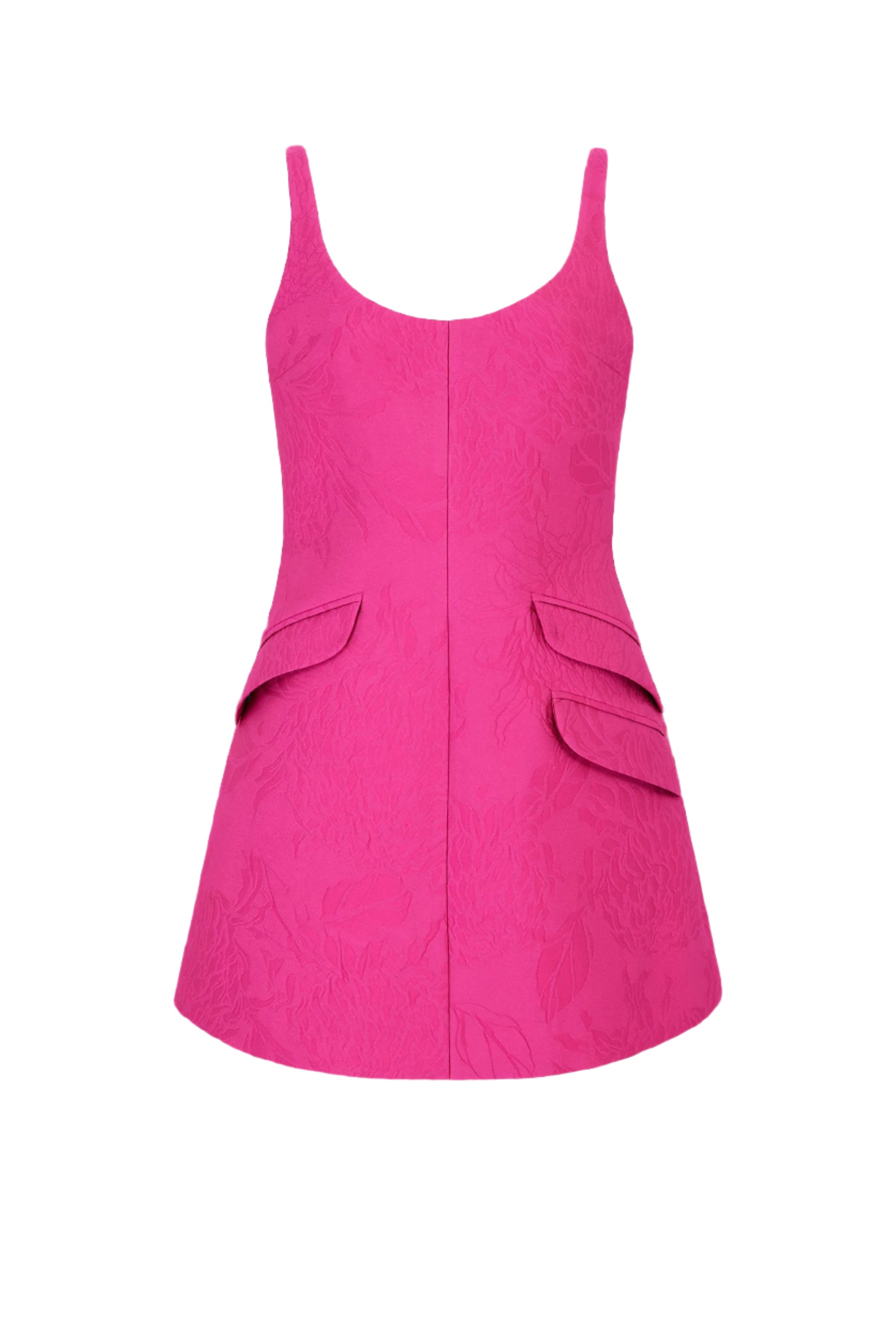 Talia Dress In Hot Pink Embossed Cloque