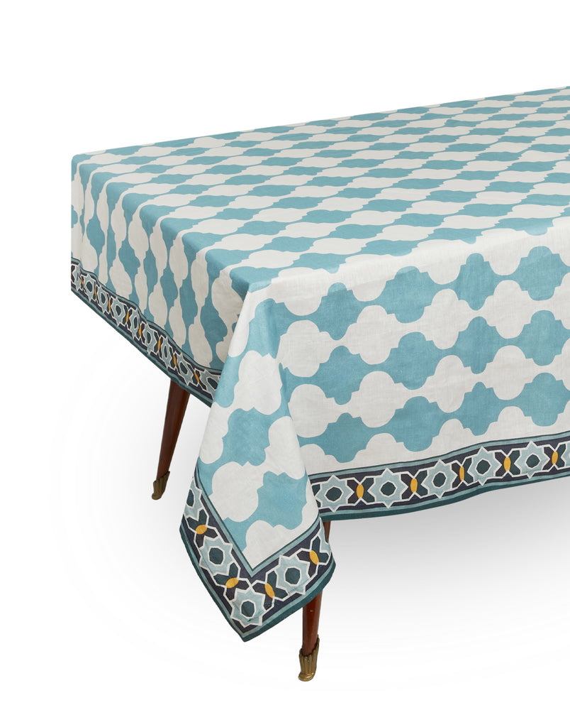 Large Tablecloth in Plaza Large Sky Blue
