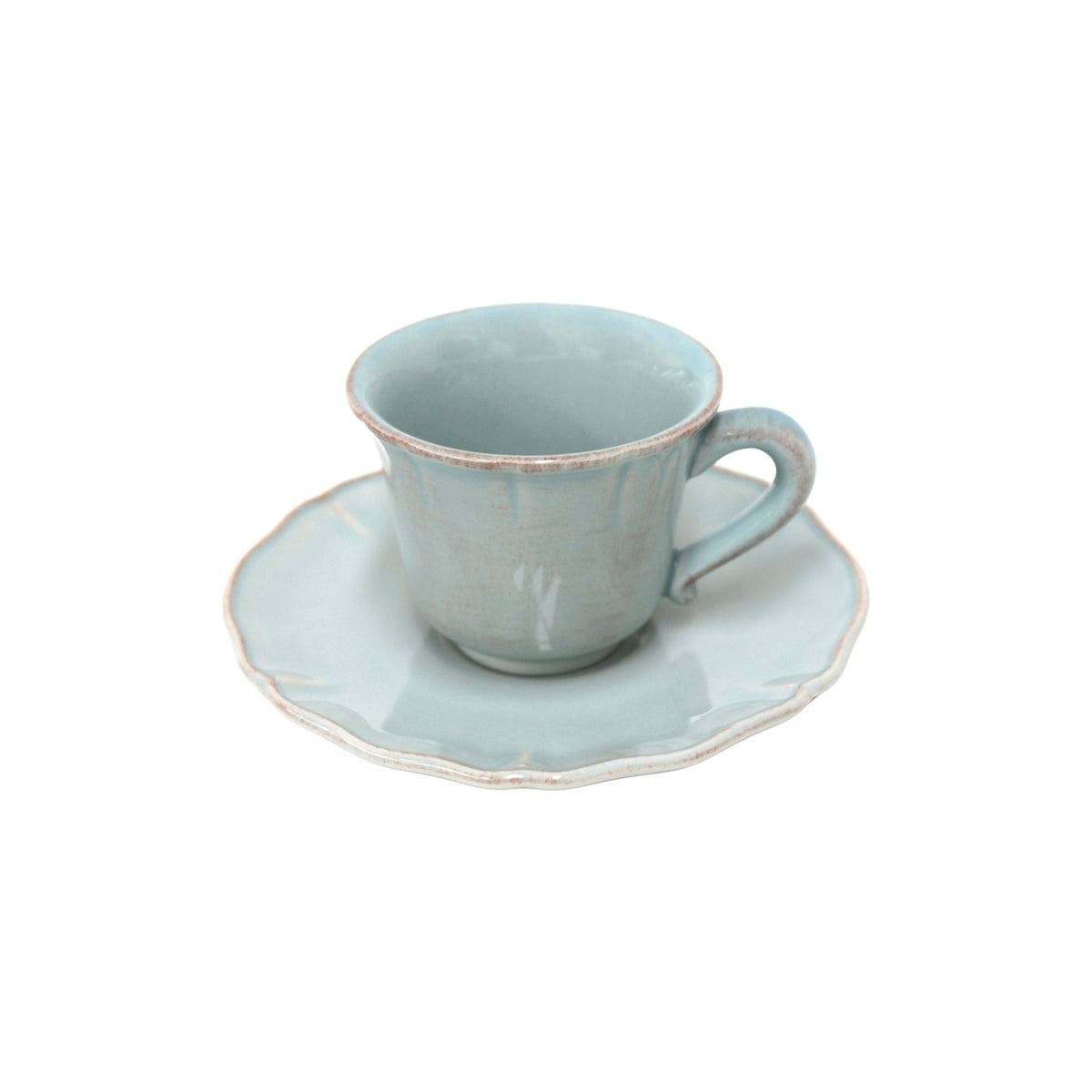 Alentejo Collection Coffee Cups & Saucers in Turquoise, Set of 6