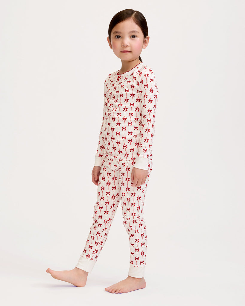 Kid’s Pima Snug Fit Pajama Set in Blissful Bows