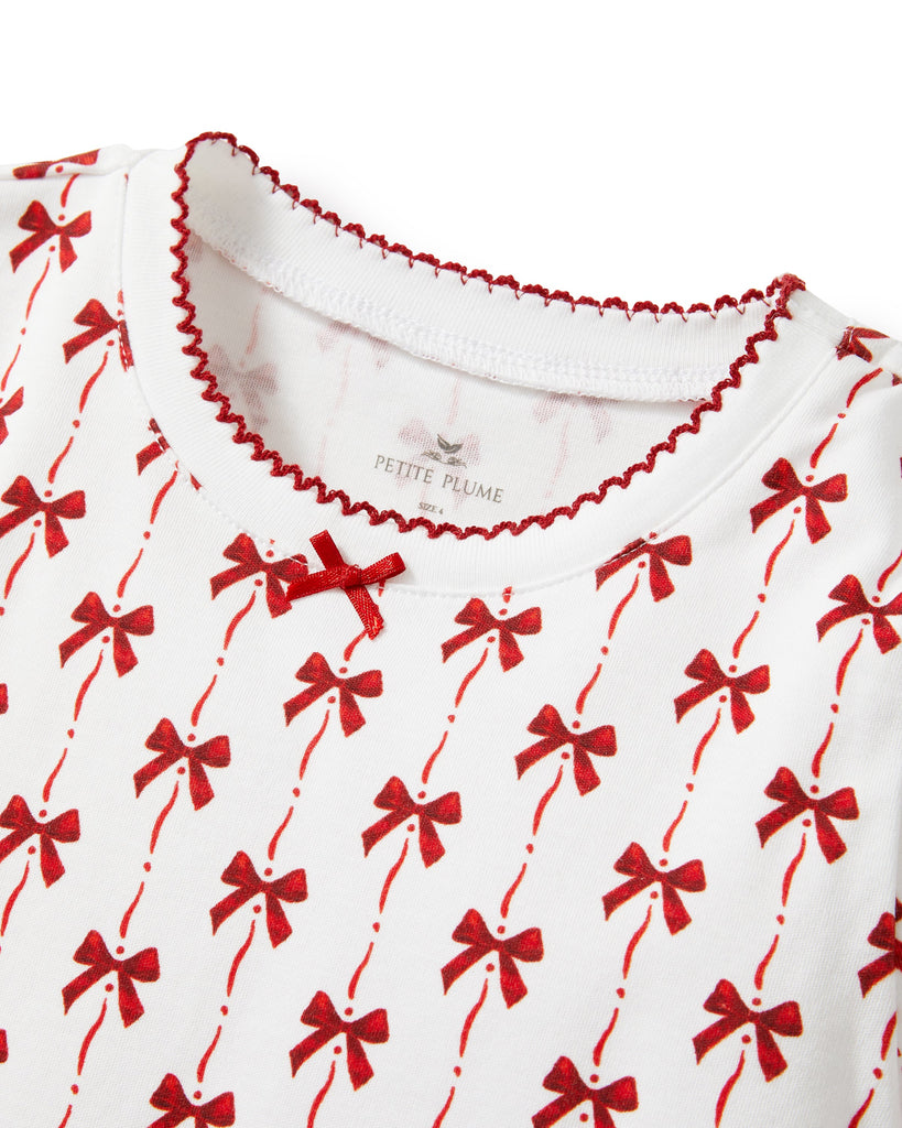 Kid’s Pima Snug Fit Pajama Set in Blissful Bows