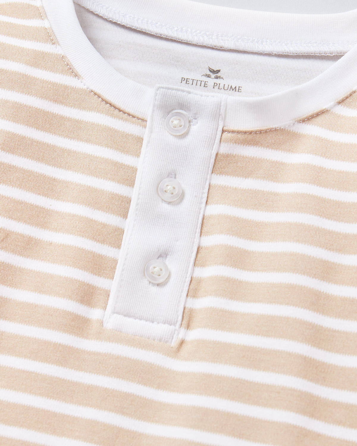 Kid’s Pima Snug Fit Pajama Set in Camel Stripe