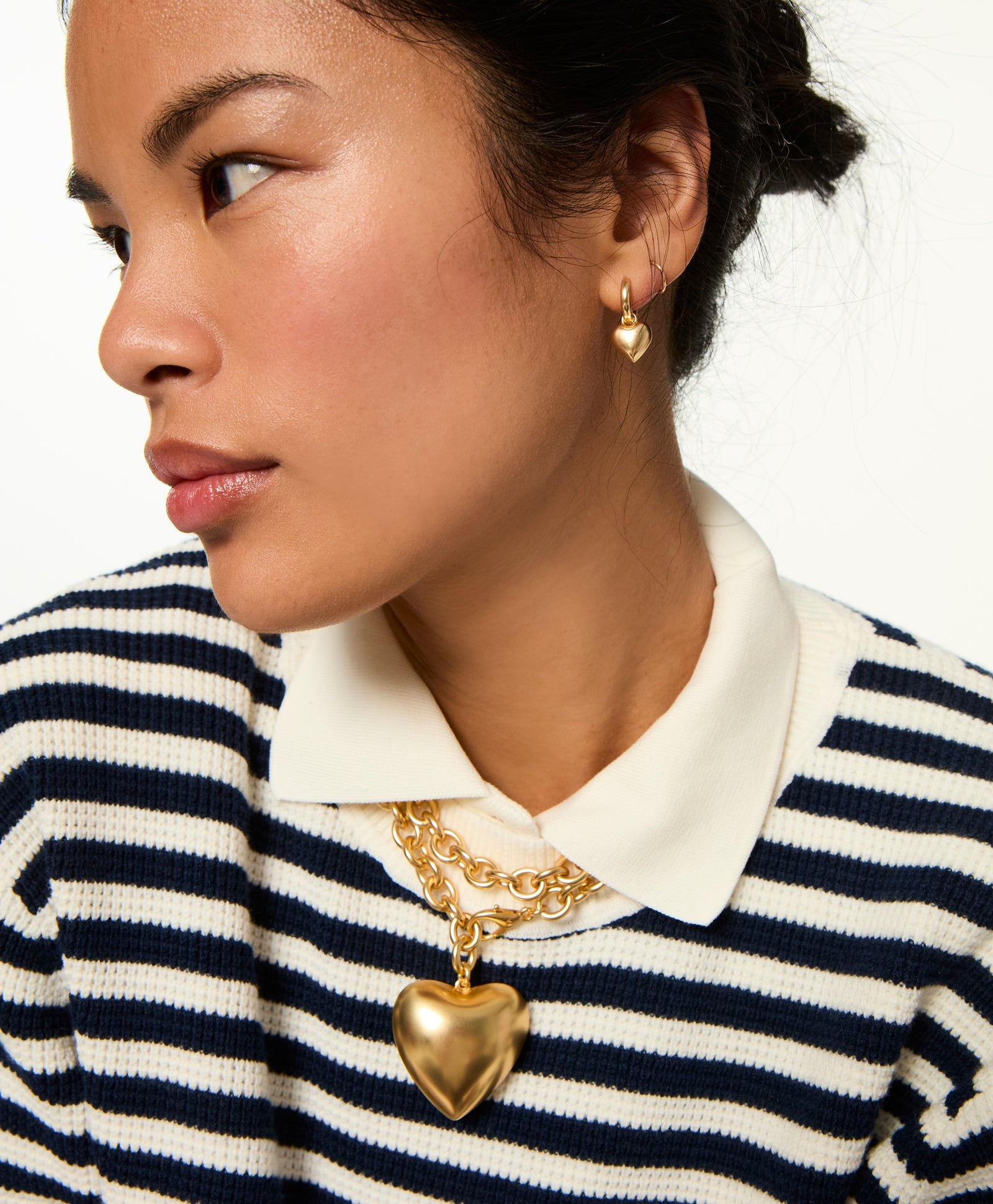 The Itsy Bitsy Heart Earrings in Gold