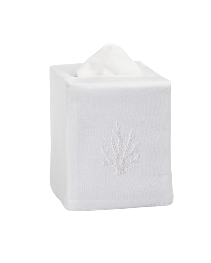 Coral Knot Tissue Box Cover in White