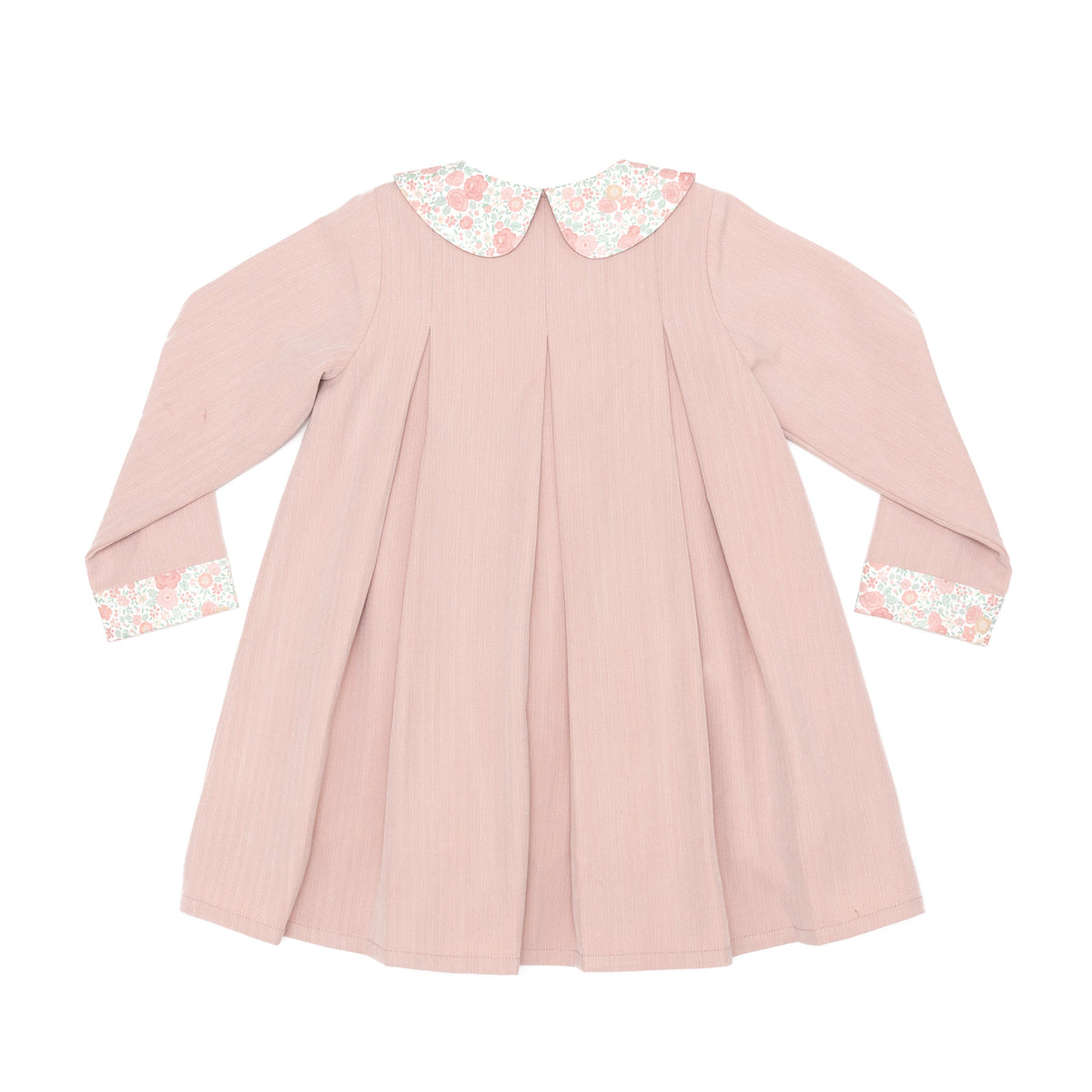 Henry Duvall Pippa Dress for girls in Parker Pink Herringbone, classic rose pink fall dress inspired by English heritage, perfect sibling set style for portraits and special occasions
