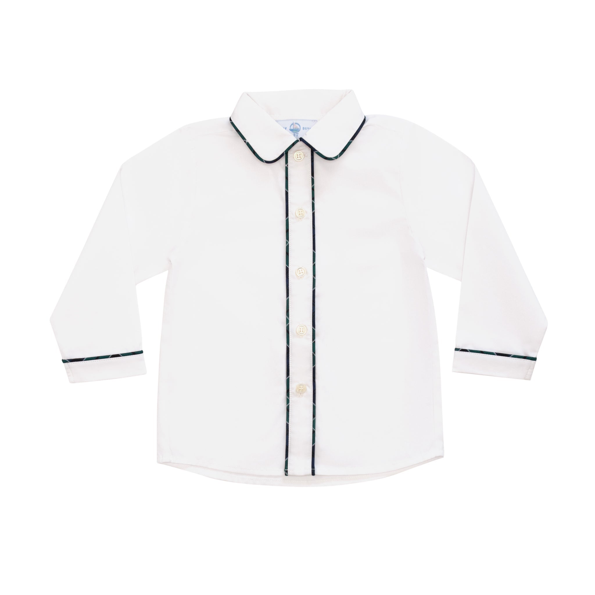 Boys holiday short set in Newbury Tartan with white poplin top and tartan trim, festive Christmas outfit for boys with coordinating sibling options