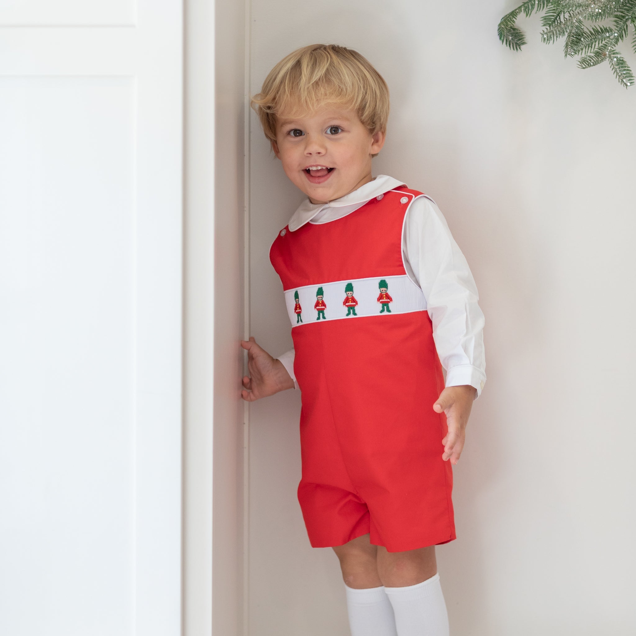 Henry Duvall boys white Peter Pan collar shirt, classic holiday layering piece for Jon Jons, shorts, and bubbles, timeless Christmas toddler outfit