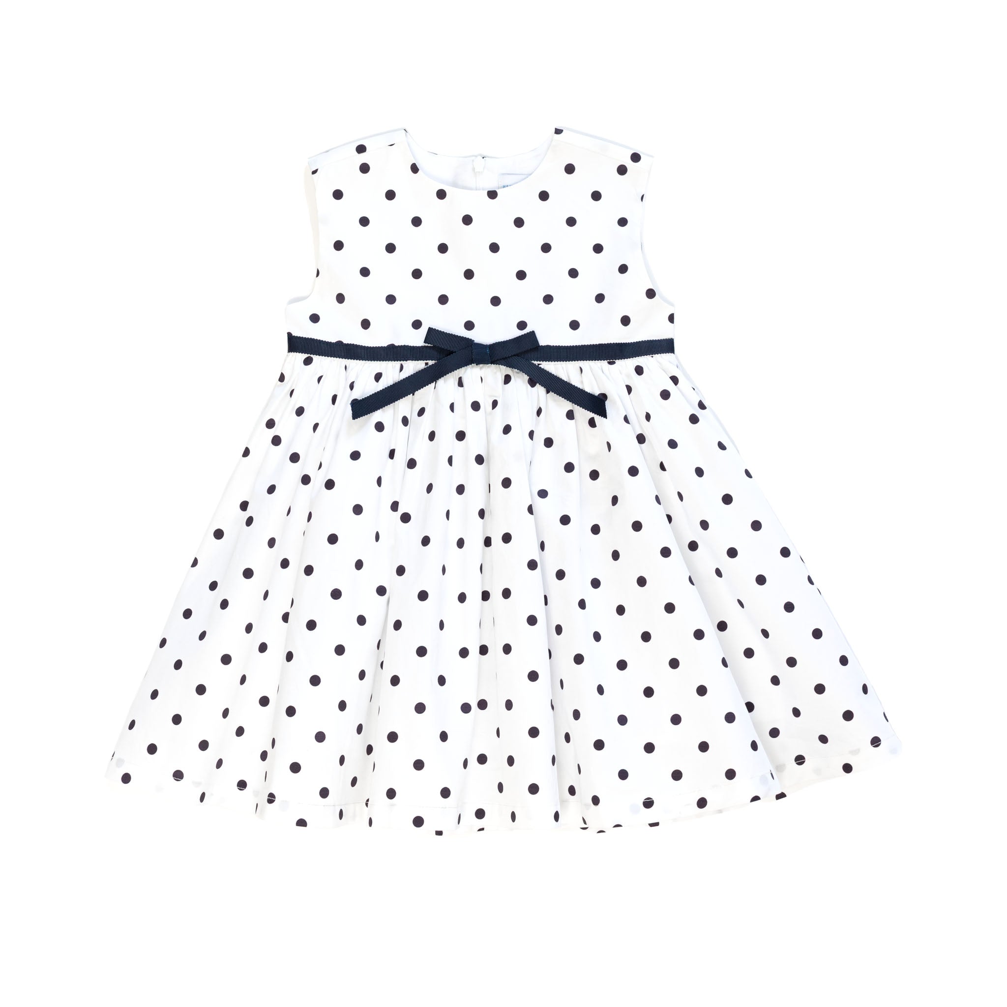 Betsy Dress in Narragansett Navy Polka Dots