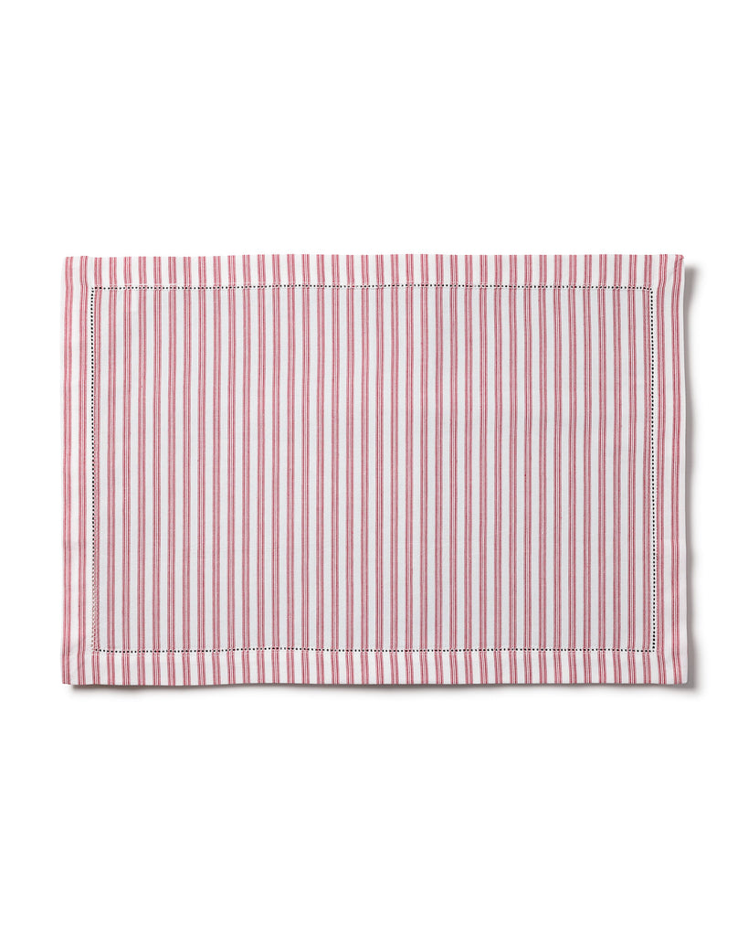 Signature Twill Placemats in Antique Red Ticking