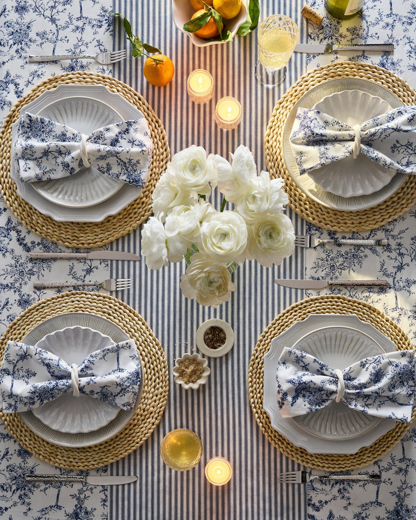 Signature Twill Tablecloth in Timeless Toile
