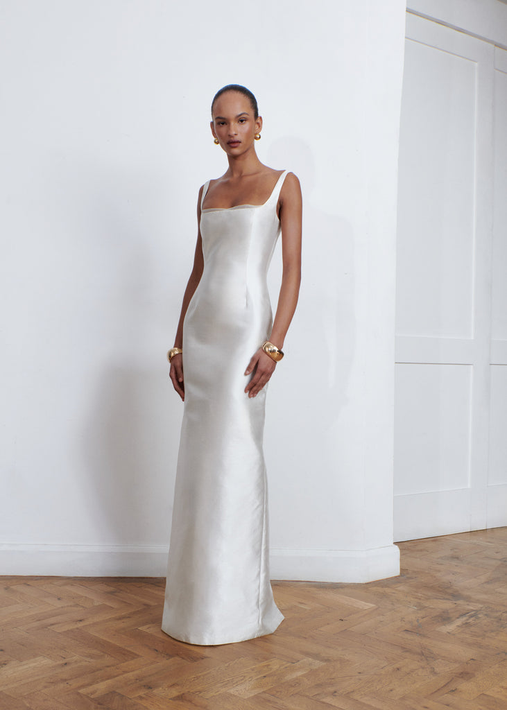 Organza Peekaboo Silk Mikado Gown | STYLE 111