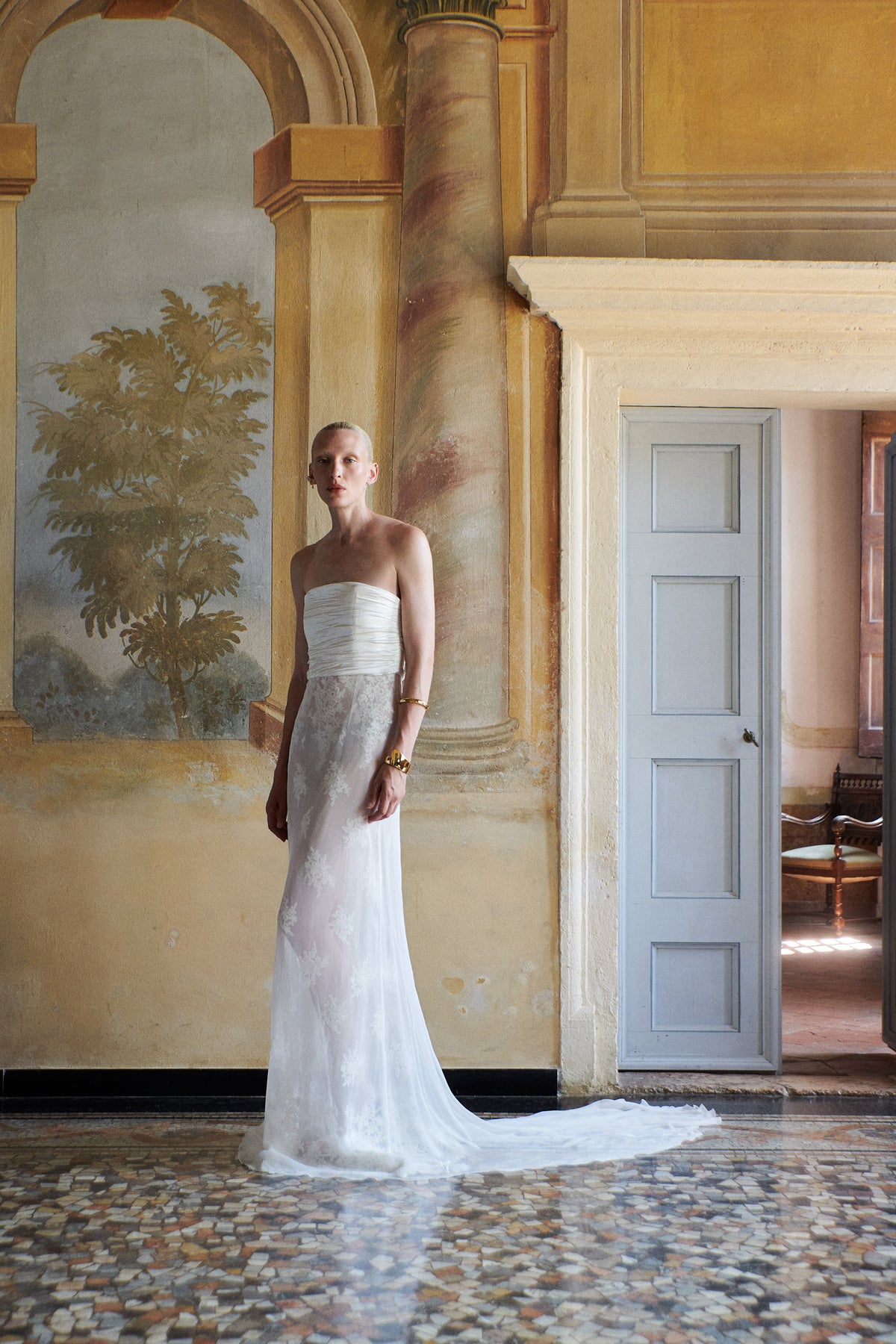 Crushed Silk & Lace Gown | STYLE 130