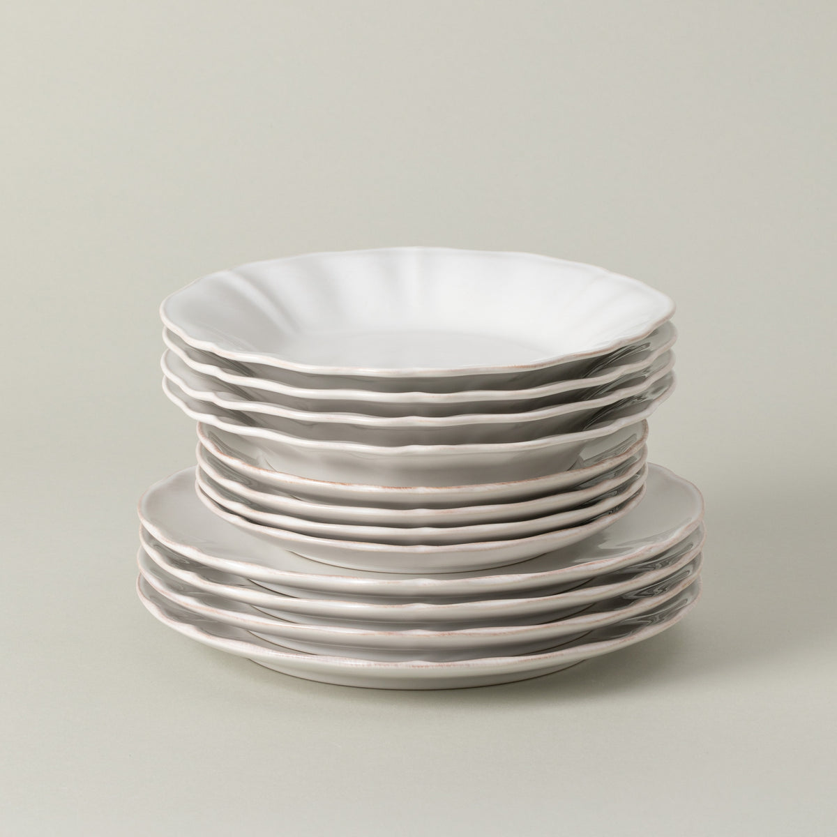Alentejo Collection 12-pc Place Setting with Pasta Plate in White
