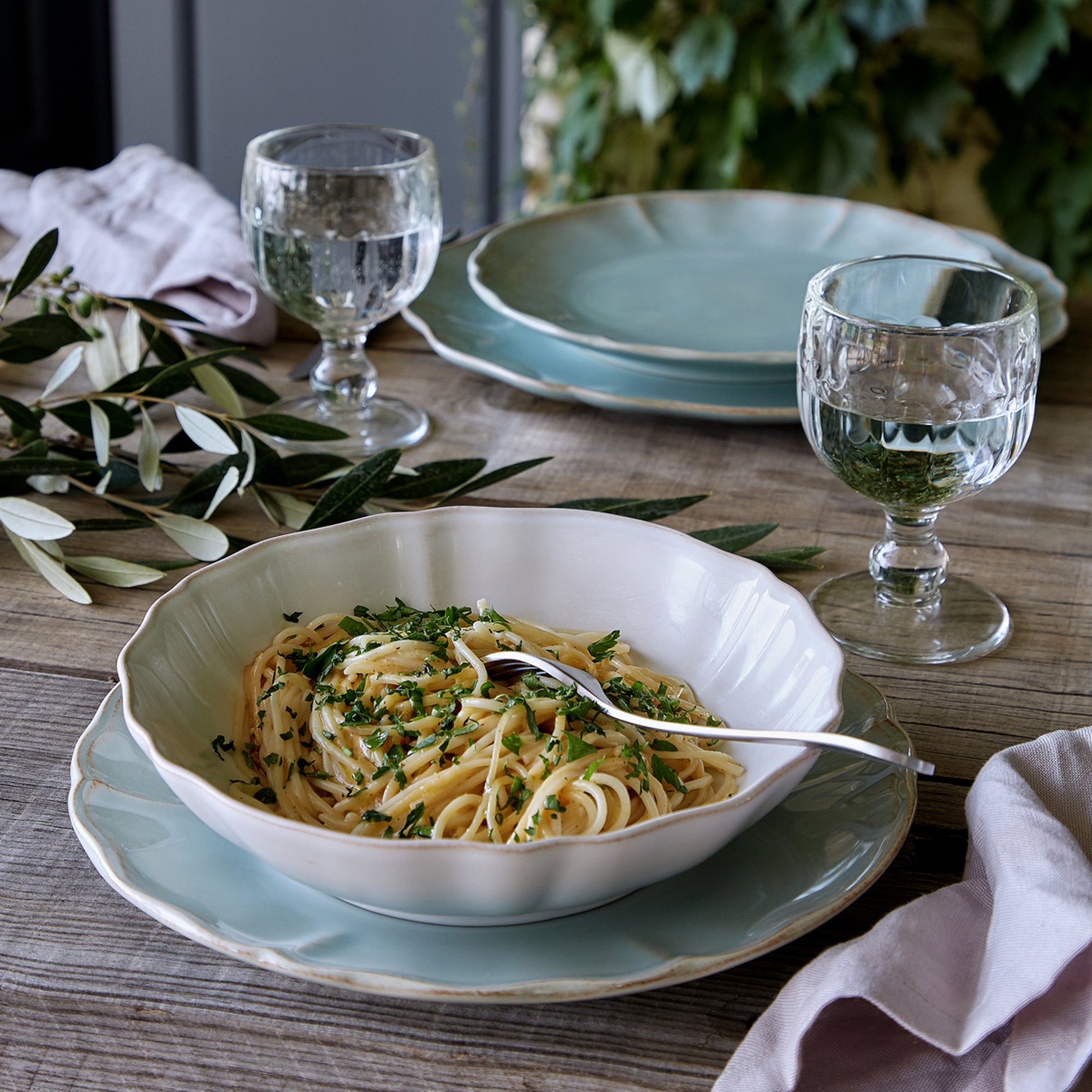 Alentejo Collection Pasta Bowls in Turquoise, Set of 6