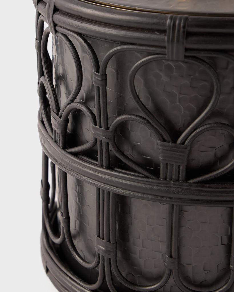 Viya Ice Bucket in Cane and Brass with Tongs