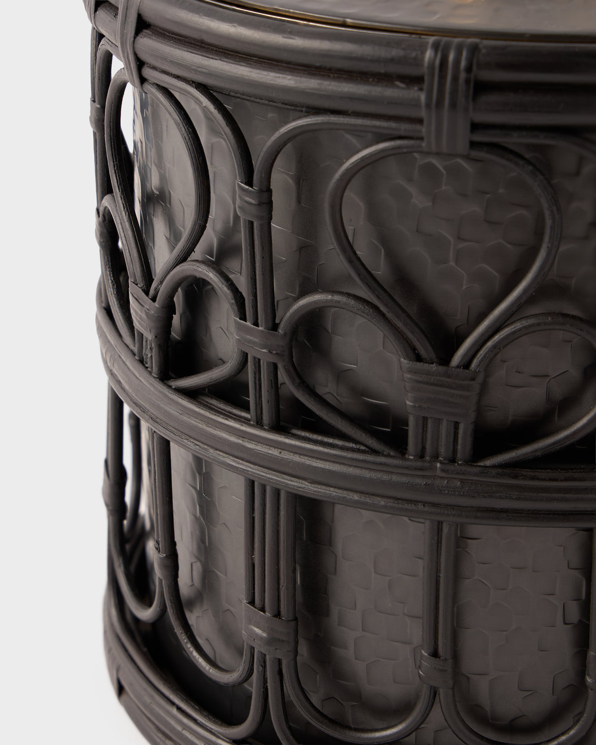 Viya Ice Bucket in Cane and Brass with Tongs