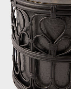 Viya Ice Bucket in Cane and Brass with Tongs