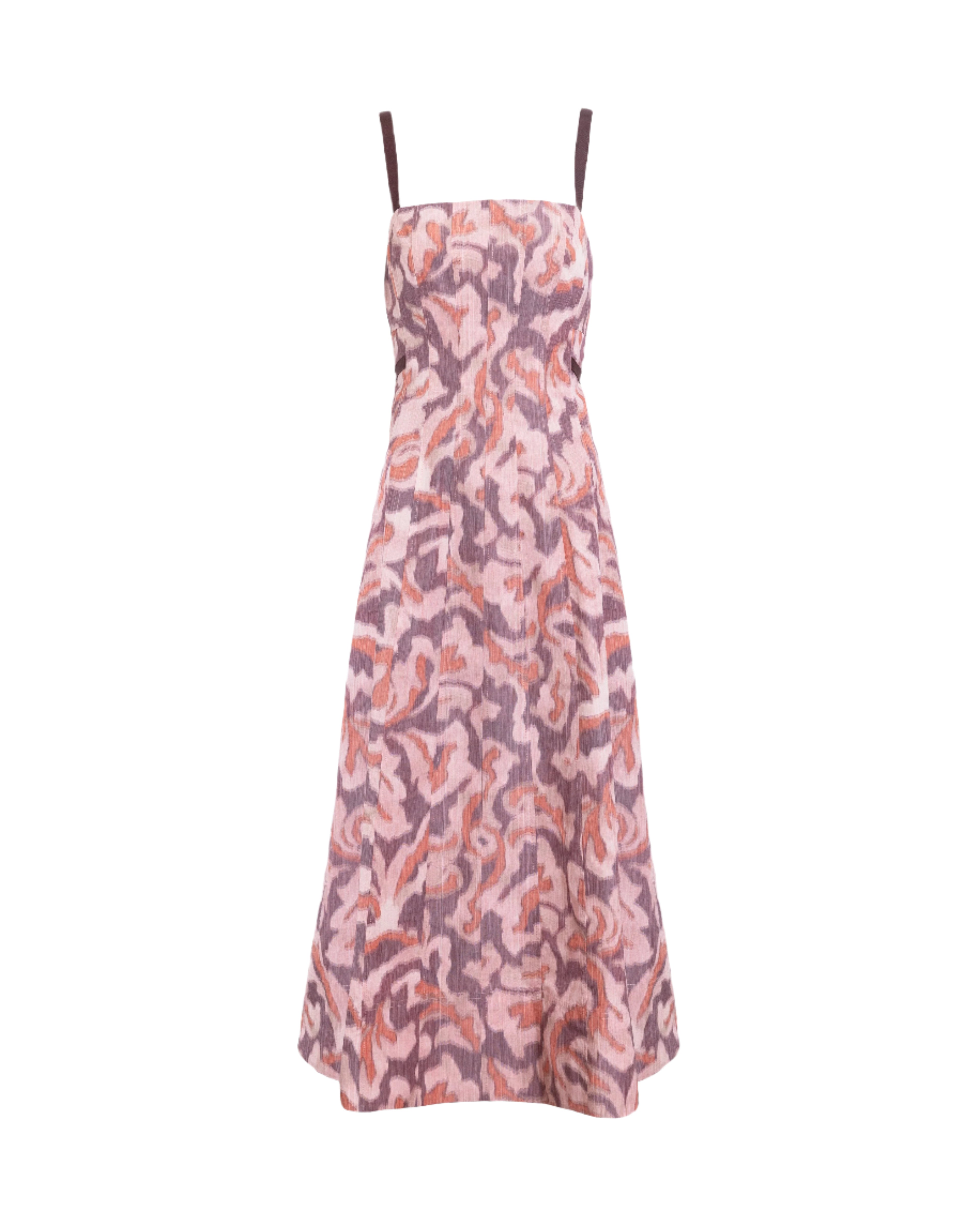 Tavia Dress in Mahogany & Sugarcane Multi