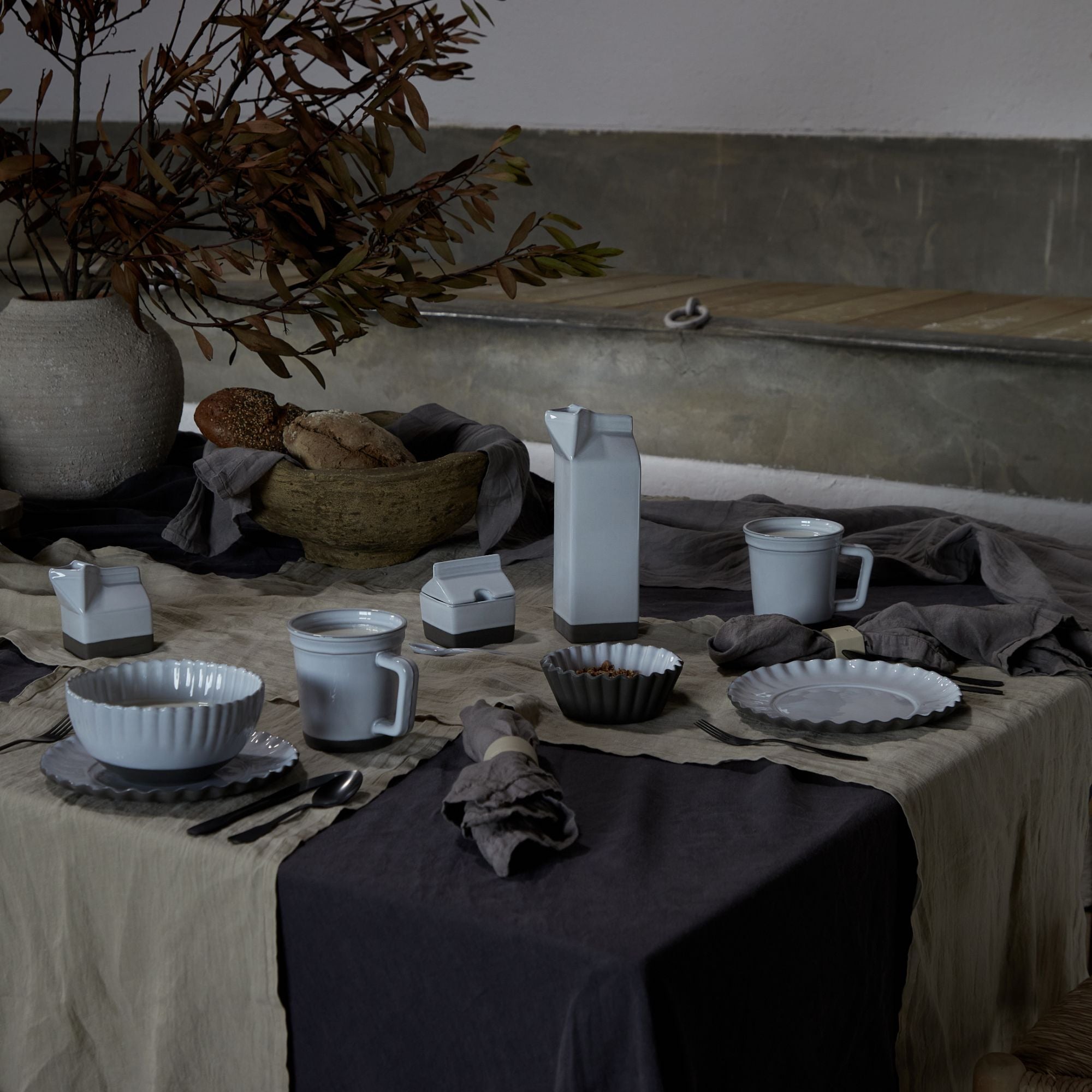 Maria Collection Tablecloth in Dusk Grey