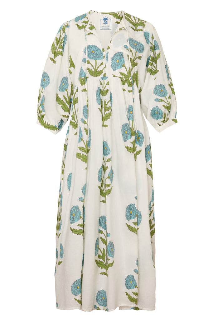 Taj Maxi Dress in Blue Flower