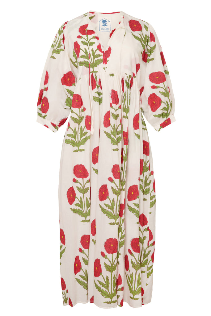 Taj Maxi Dress in Red Flower