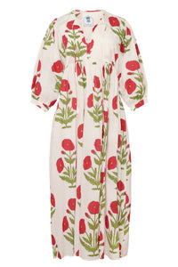 Taj Maxi Dress in Red Flower