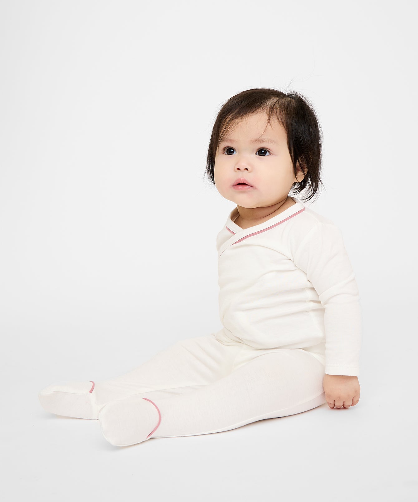 Tatum Baby Pant in Rose Piping