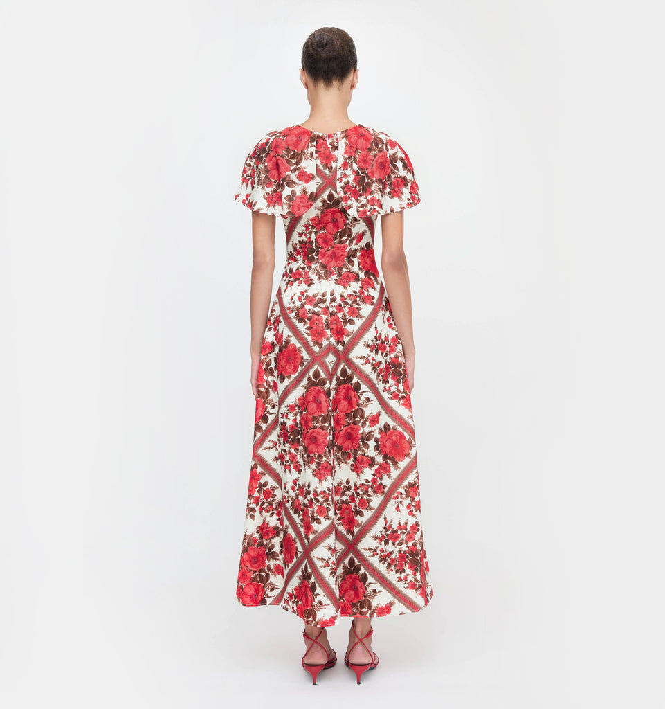 The Davina Dress in Red Diamond Rose