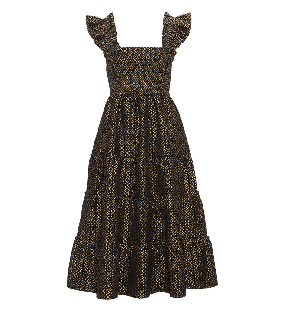 The Ellie Nap Dress in Metallic Brocade