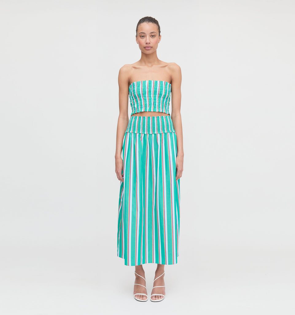 The Delphine Nap Skirt in Sunset Stripe