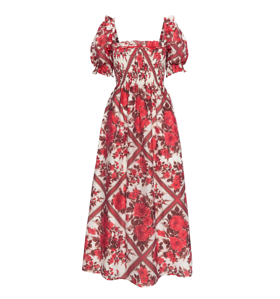 The Scarlett Nap Dress in Red Diamond Rose