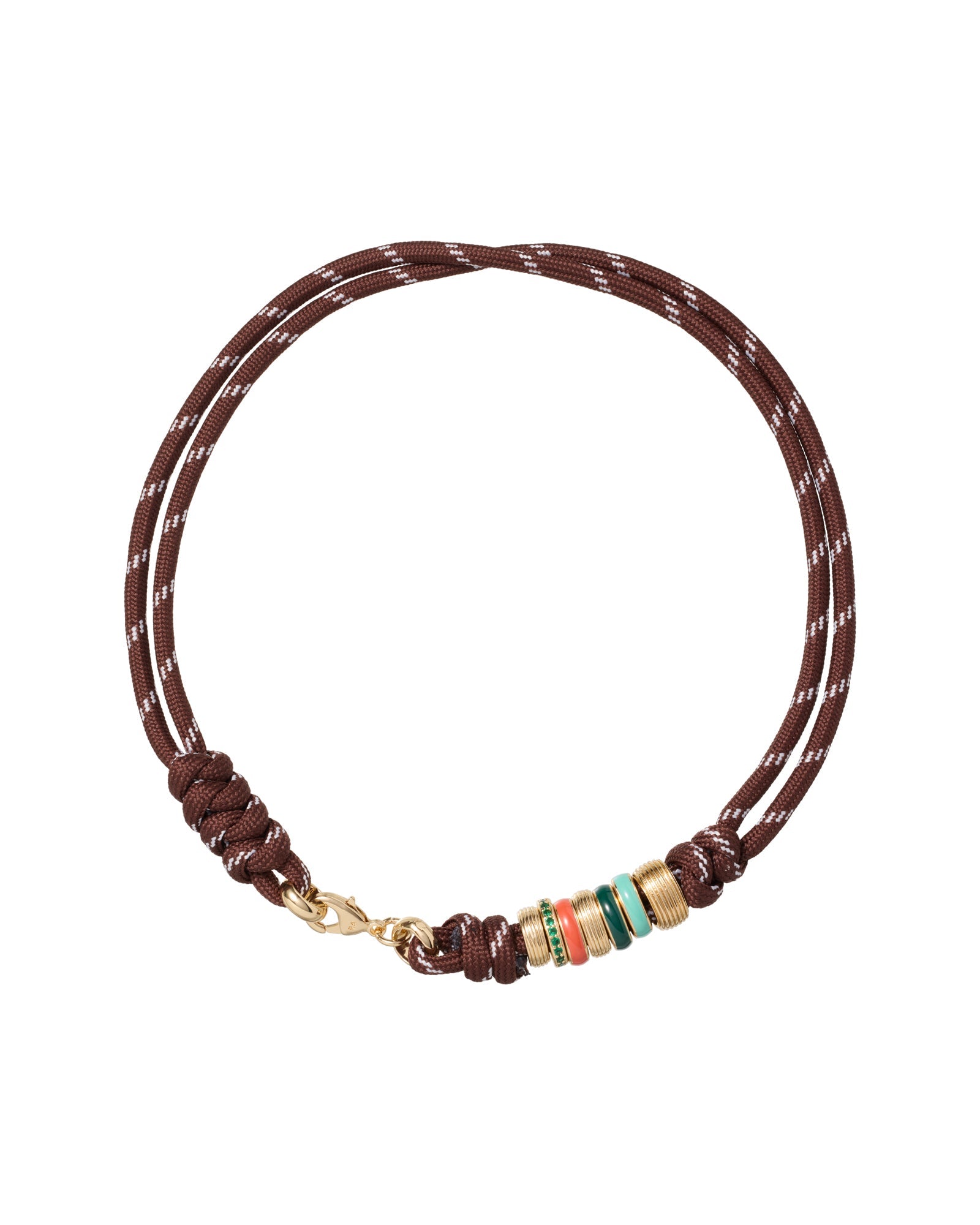 The Super Size Happy Cord Necklace in Brown