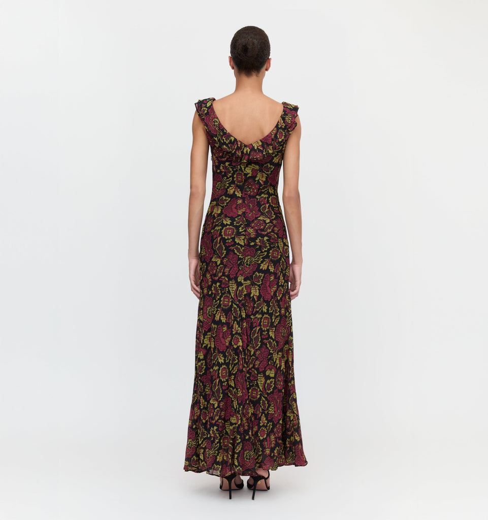 The Augustina Dress in Black Palampore Floral