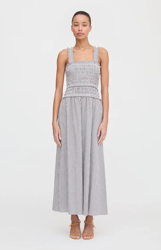 The Azalea Maxi Nap Dress in Chocolate Gingham