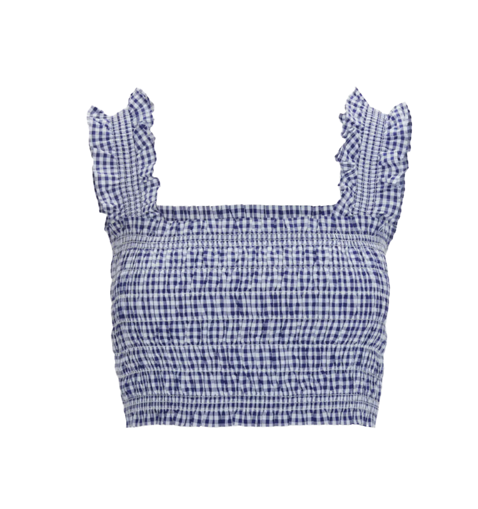 The Azalea Nap Top in Navy Gingham
