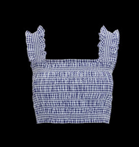 The Azalea Nap Top in Navy Gingham