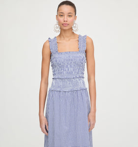 The Delphine Nap Skirt in Navy Gingham