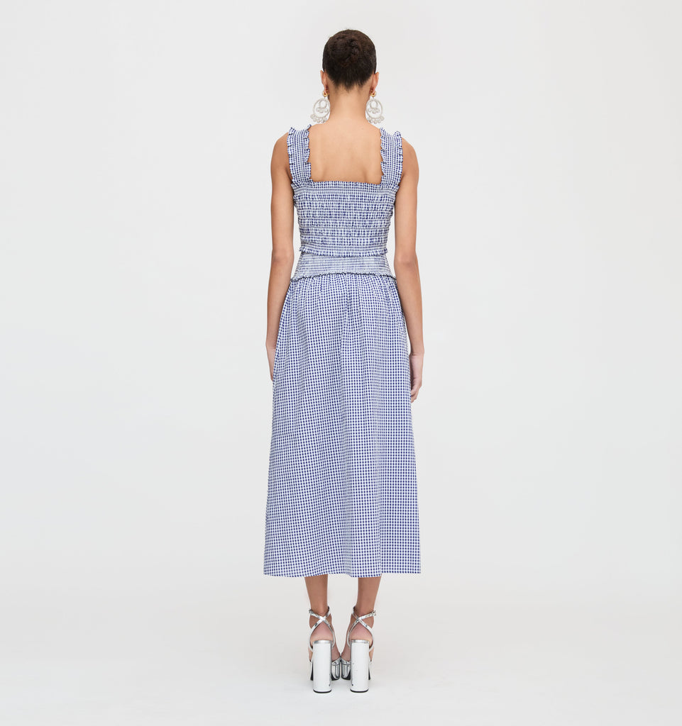 The Azalea Nap Top in Navy Gingham