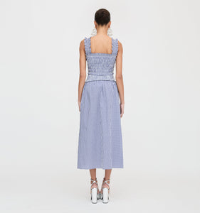 The Delphine Nap Skirt in Navy Gingham