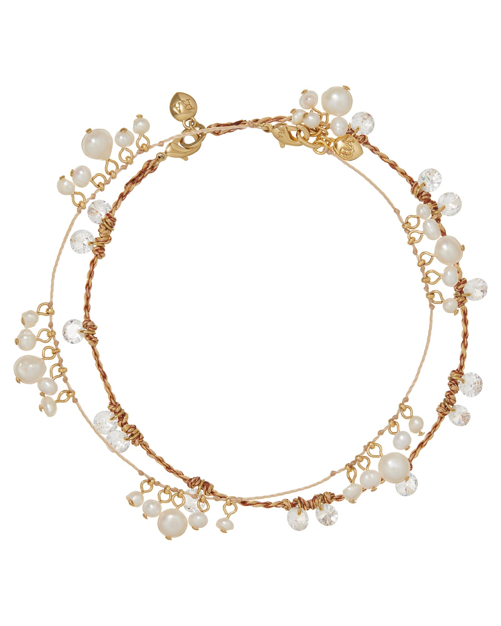 The Pearl Drip Drop Anklet Duo