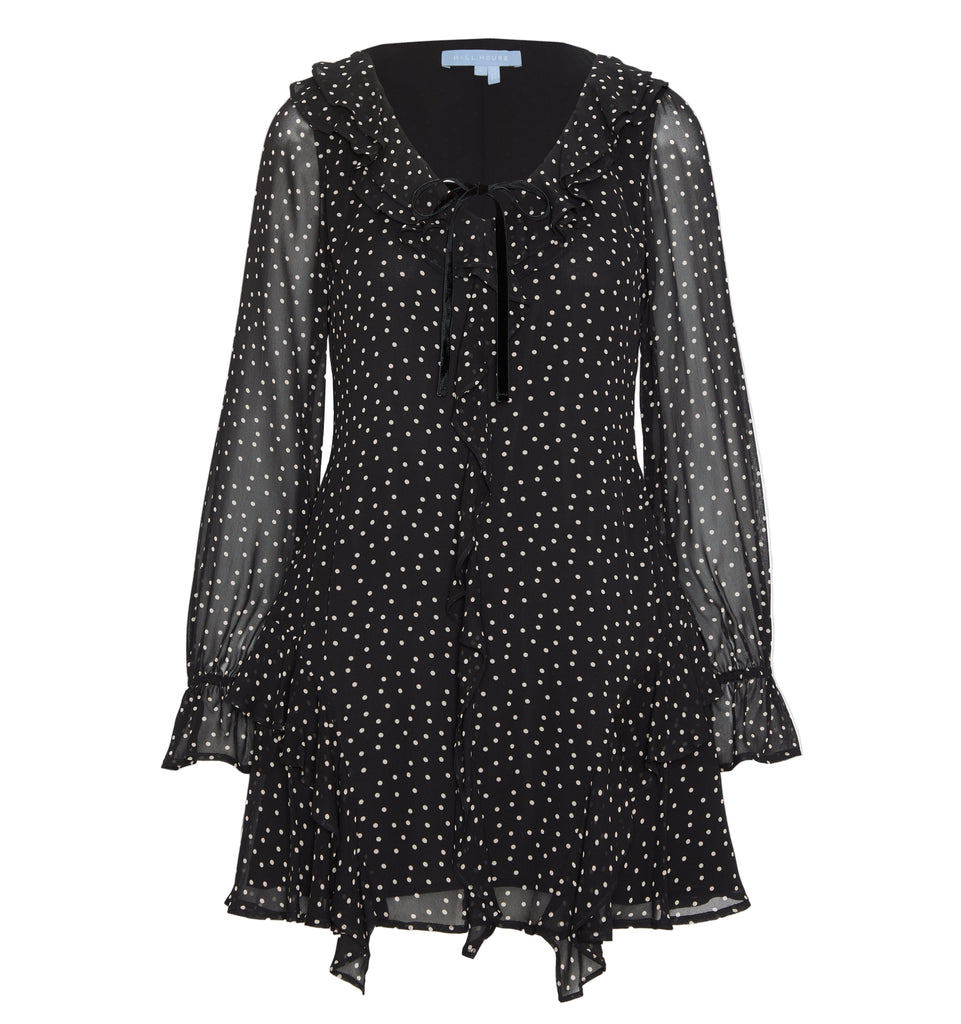 The Bridget Dress in Black Polka Dot