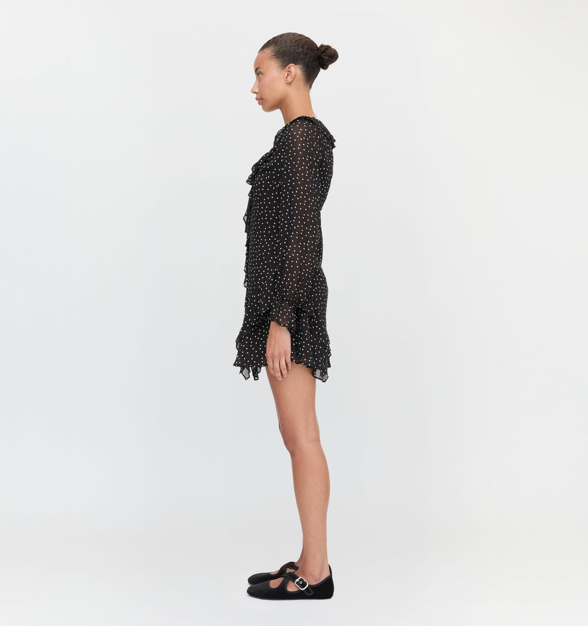 The Bridget Dress in Black Polka Dot