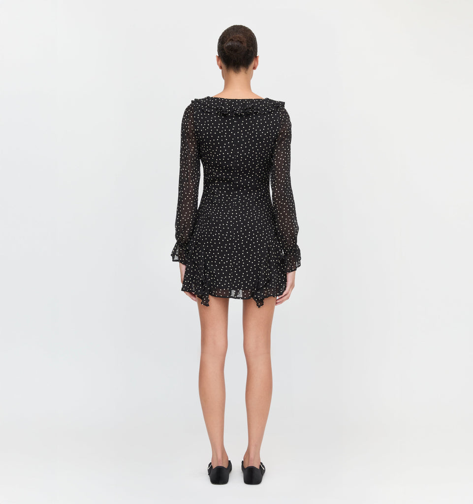 The Bridget Dress in Black Polka Dot
