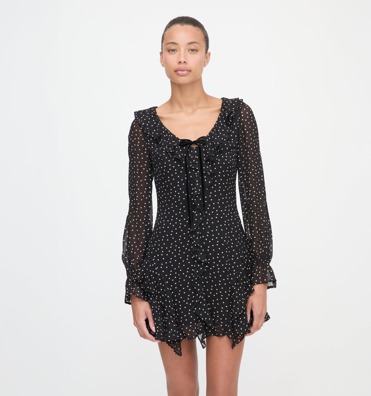 The Bridget Dress in Black Polka Dot