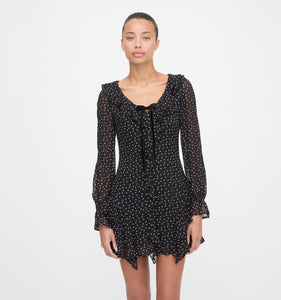 The Bridget Dress in Black Polka Dot