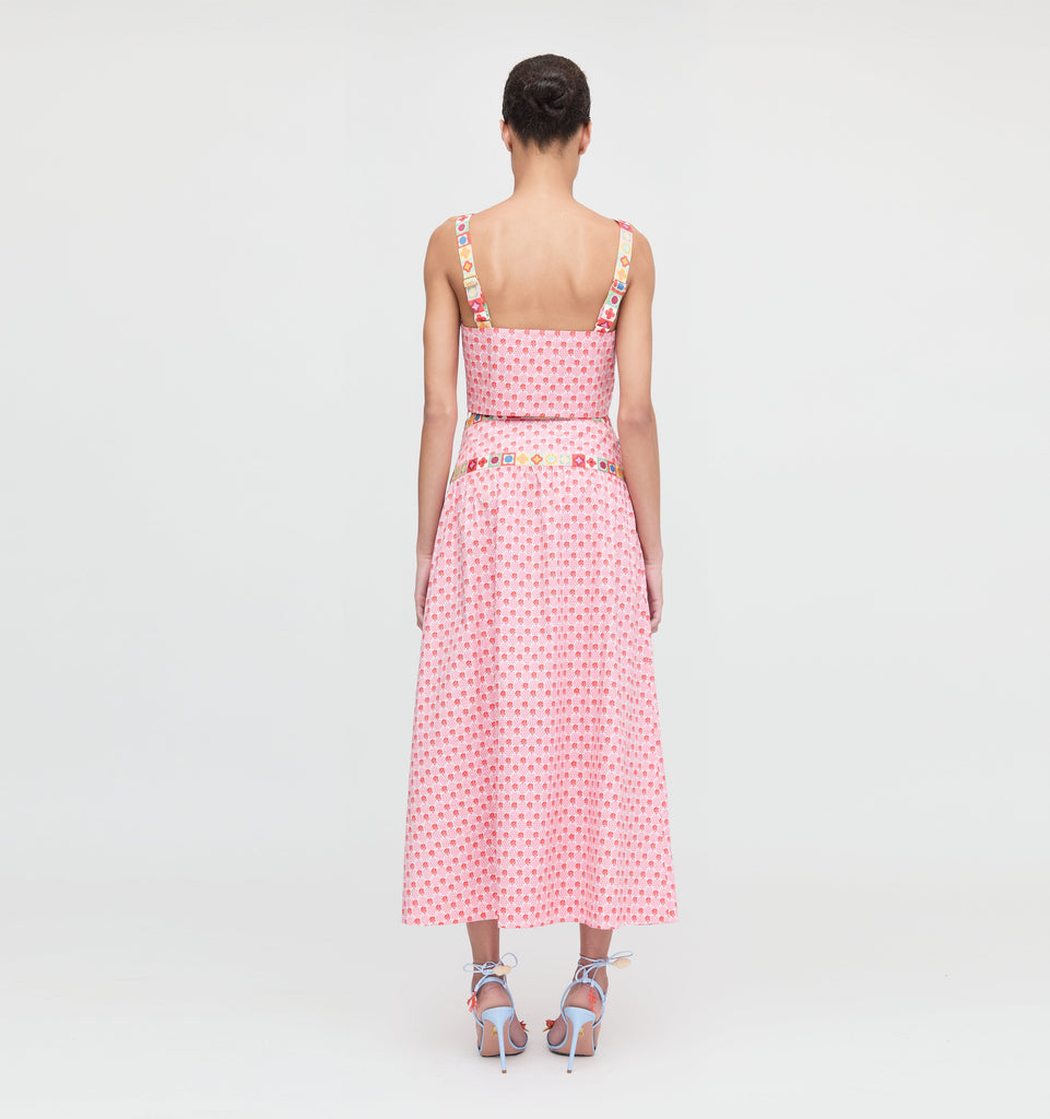 The Faris Skirt in Pink Cala Check
