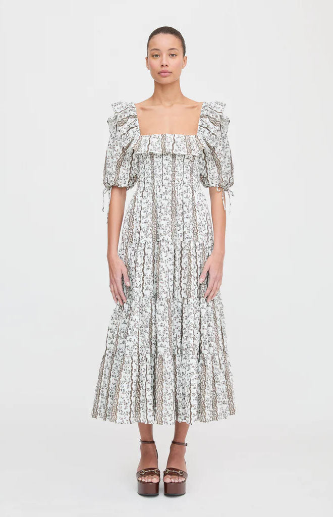 The Corinne Nap Dress in Mocha Provence Floral